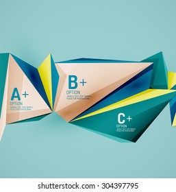 3 d formas geométricas en el aire. Fondo abstracto vectorial. Diseño de presentación futurista de negocios o interfaz web o portada de aplicación. Composición universal