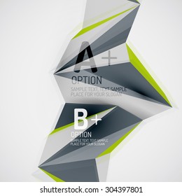 3 d formas geométricas en el aire. Fondo abstracto vectorial. Diseño de presentación futurista de negocios o interfaz web o portada de aplicación. Composición universal