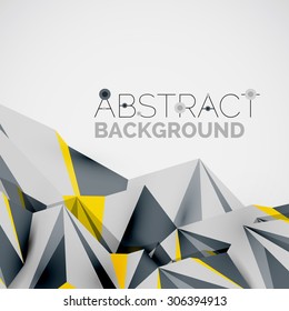 3d geometric shapes in the air. Vector abstract background. Business futuristic presentation layout or web interface or app cover. Universal composition
