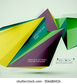 3 d formas geométricas en el aire. Fondo abstracto vectorial. Diseño de presentación futurista de negocios o interfaz web o portada de aplicación. Composición universal