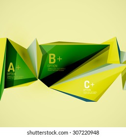 3d geometric shapes in the air. Vector abstract background. Business futuristic presentation layout or web interface or app cover. Universal composition