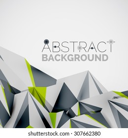 3d geometric shapes in the air. Vector abstract background. Business futuristic presentation layout or web interface or app cover. Universal composition