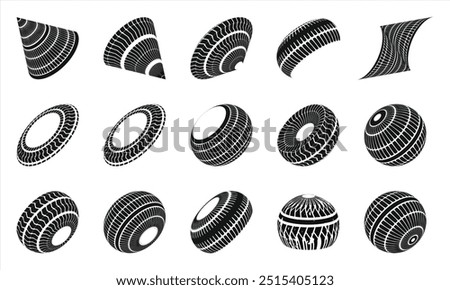 3D Geometric Shapes Collection: Vector Illustrations of Patterns and Textures.