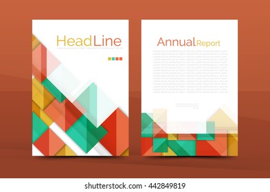 3d geometric shapes design a4 cover. Vector business corporate brochure identity template