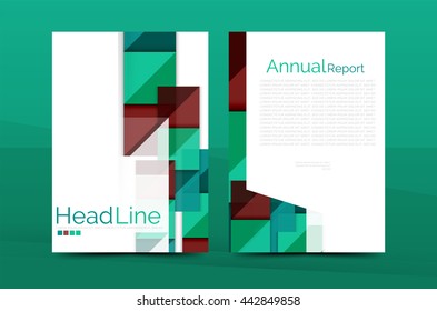 3d geometric shapes design a4 cover. Vector business corporate brochure identity template