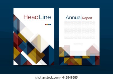 3d geometric shapes design a4 cover. Vector business corporate brochure identity template