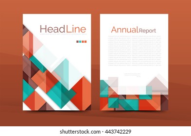 3d geometric shapes design a4 cover. Vector business corporate brochure identity template