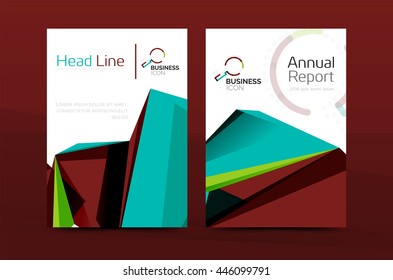 3d geometric shapes design a4 cover. Vector business corporate brochure identity template