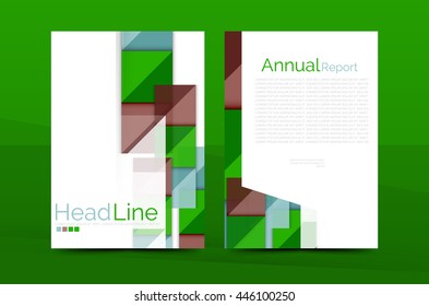 3d geometric shapes design a4 cover. Vector business corporate brochure identity template