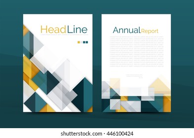 3d geometric shapes design a4 cover. Vector business corporate brochure identity template