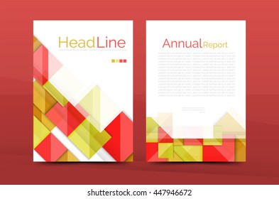 3d geometric shapes design a4 cover. Vector business corporate brochure identity template