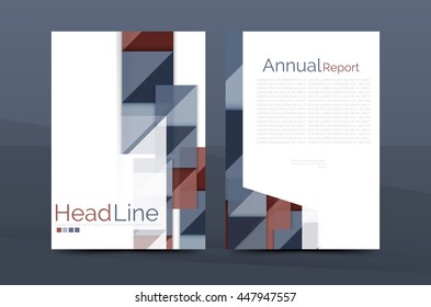 3d geometric shapes design a4 cover. Vector business corporate brochure identity template