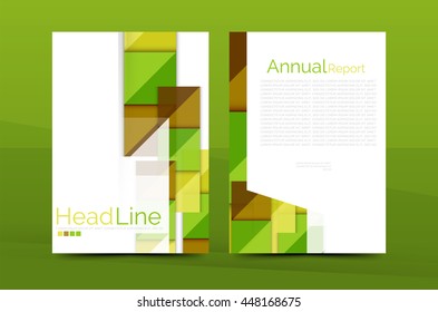 3d geometric shapes design a4 cover. Vector business corporate brochure identity template