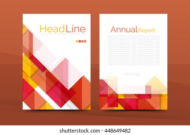 3d geometric shapes design a4 cover. Vector business corporate brochure identity template