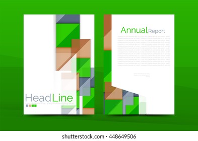 3d geometric shapes design a4 cover. Vector business corporate brochure identity template