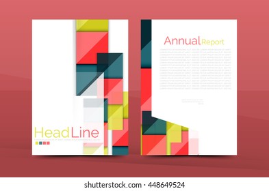 3d geometric shapes design a4 cover. Vector business corporate brochure identity template