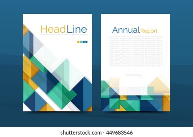 3d geometric shapes design a4 cover. Vector business corporate brochure identity template