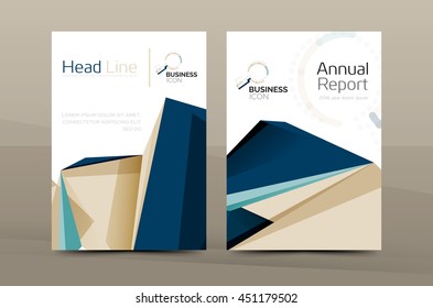 3d geometric shapes design a4 cover. Vector business corporate brochure identity template