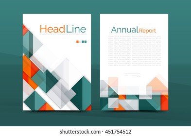 3d geometric shapes design a4 cover. Vector business corporate brochure identity template