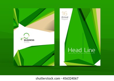 3d geometric shapes design a4 cover. Vector business corporate brochure identity template