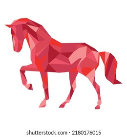 3d Geometric Shapes Horse Vector Illustration 