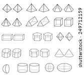 3d geometric shapes vector 