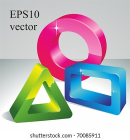 3D geometric shapes. Vector illustration.