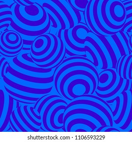 3d geometric striped spheres seamless repetitive vector pattern