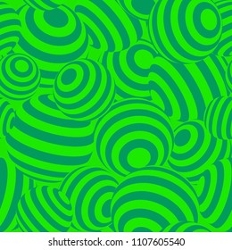 3d geometric striped spheres seamless repetitive vector pattern
