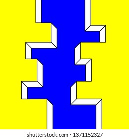 3d geometric texture. Blue and yellow background. Abstract background vector can be used in cover design, book design, website background, banner, poster, advertising.