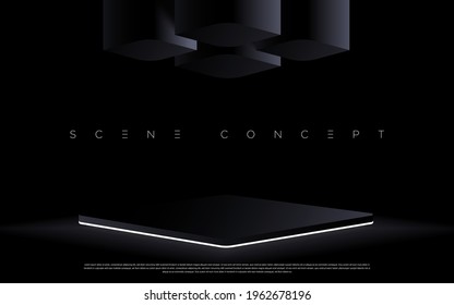 3d geometrical abstract podium for product place advertising design, website, presentation, wallpaper, celebration commercial etc.  vector EPS