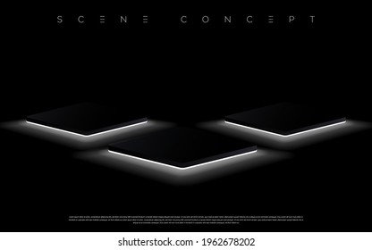 3d geometrical abstract podium for product place advertising design, website, presentation, wallpaper, celebration commercial etc.  vector EPS