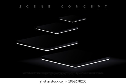 3d geometrical abstract podium for product place advertising design, website, presentation, wallpaper, celebration commercial etc.  vector EPS