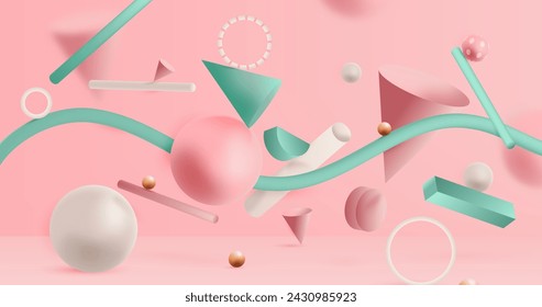 3d geometrical shapes background vector design in eps 10