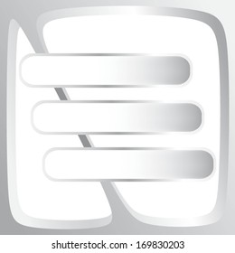 3D geometrical speech bubble vector, message icon vector, background 