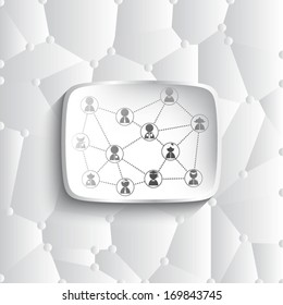 3D geometrical speech bubble vector, message icon vector, background