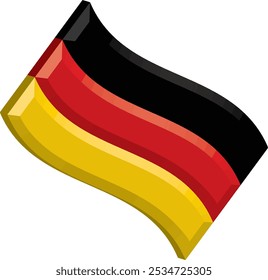 3D German  flag vector Beautiful Design German Flag 