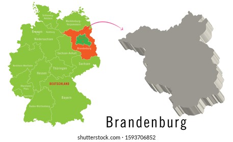 3D Germany cities map - Brandenburg