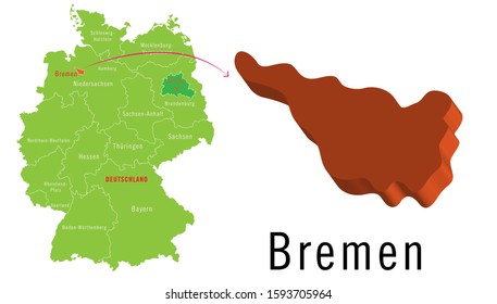 3D Germany cities map -  Bremen