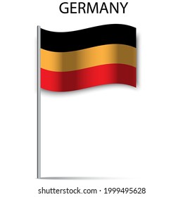 3d Germany Flag Stick For Textile Design. Color Wave. Vector Illustration. Stock Image.