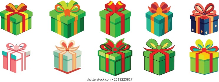 Caja de regalo 3D con arco dorado. Caja de plástico con sombra aislada sobre fondo claro. Ilustración vectorial.