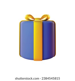 3d gift box icon. Realistic illustration of holiday surprise box isolated on a white background. Vector 10 EPS.