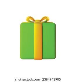 3d gift box icon. Realistic illustration of holiday surprise box isolated on a white background. Vector 10 EPS.
