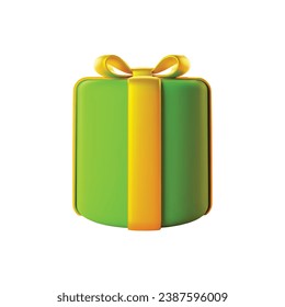 3d gift box icon. Realistic illustration of holiday surprise box isolated on a white background. Vector 10 EPS.