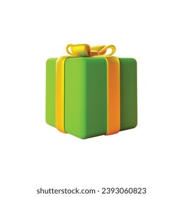 3d gift box icon. Realistic illustration of holiday surprise box isolated on a white background. Vector 10 EPS.
