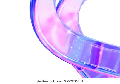 3D glass of abstract shape in the form of a wave with a transparent effect. Can be used in the beauty industry and digital web design