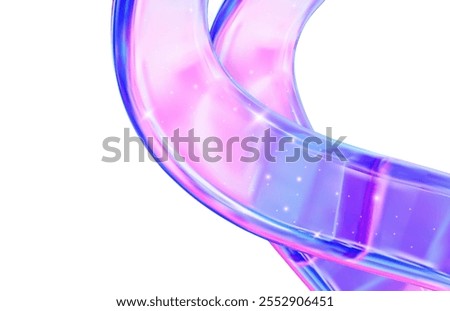 3D glass of abstract shape in the form of a wave with a transparent effect. Can be used in the beauty industry and digital web design