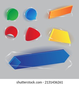 3D Glass banner promotional badges and sale tags. price tag sale. vector price. tag sale