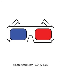 3D GLASS FOR CINEMA VECTOR
