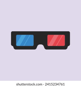 3D-Glas-Cinema-Vektorsymbol 3d Blue-Filmbrille